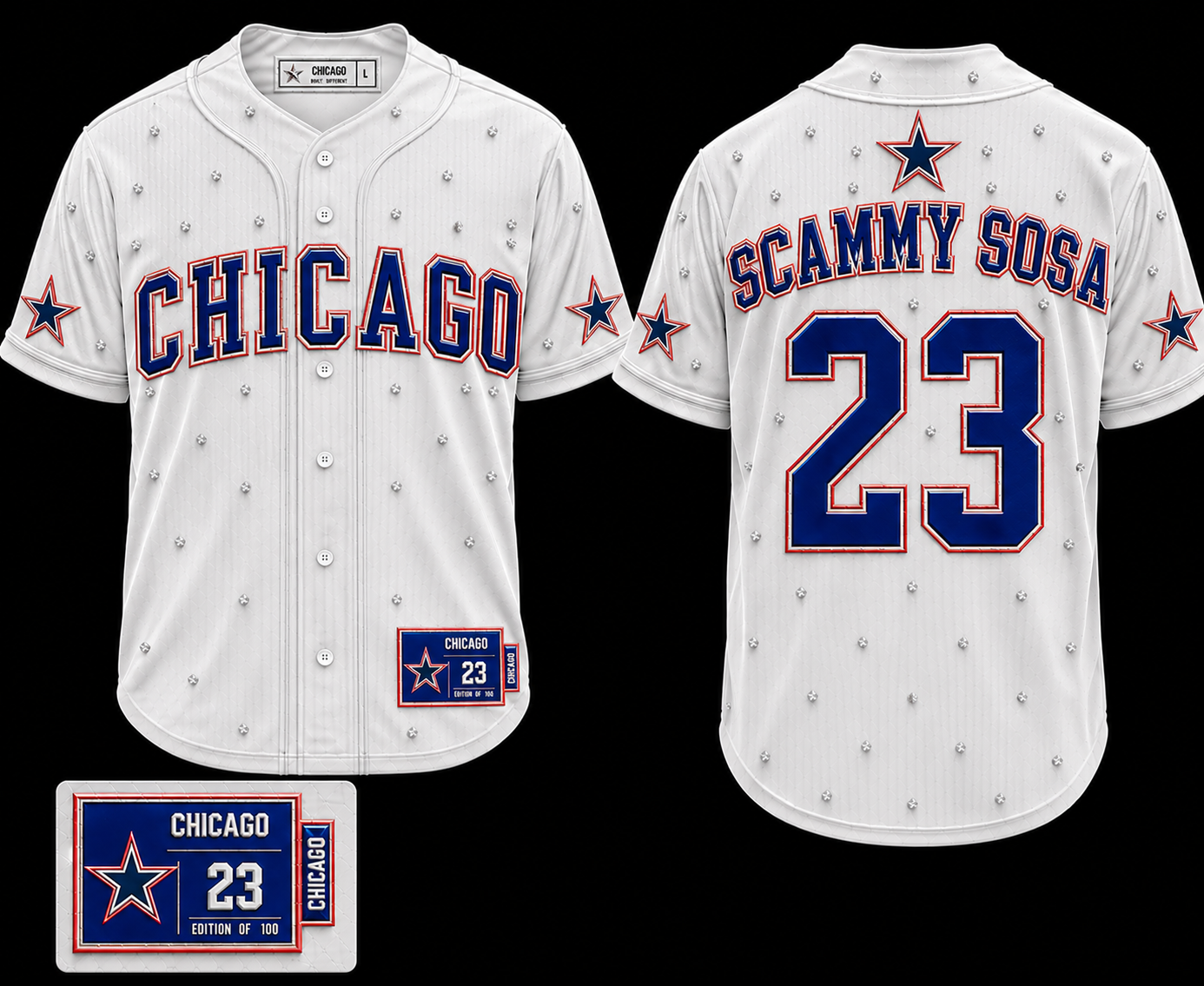 Authentic Scammy sosa baseball jersey