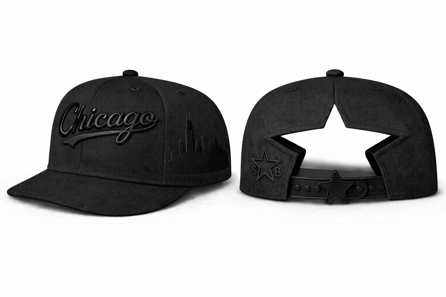 Black Chicago starback hat