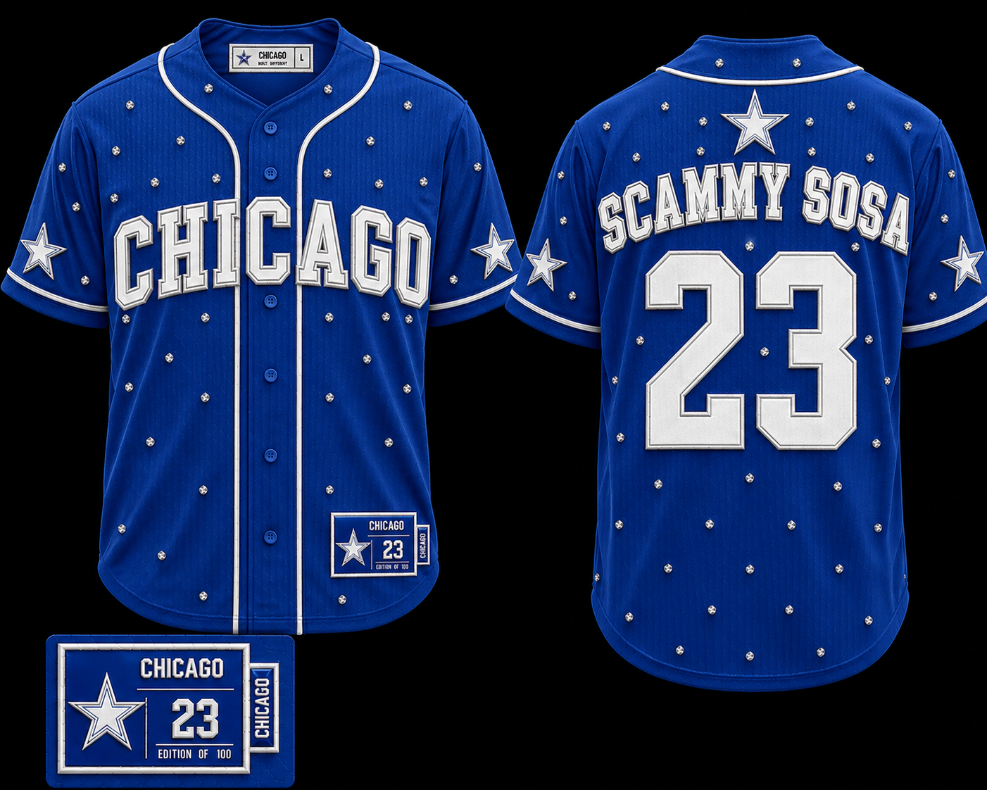 Authentic Scammy sosa baseball jersey