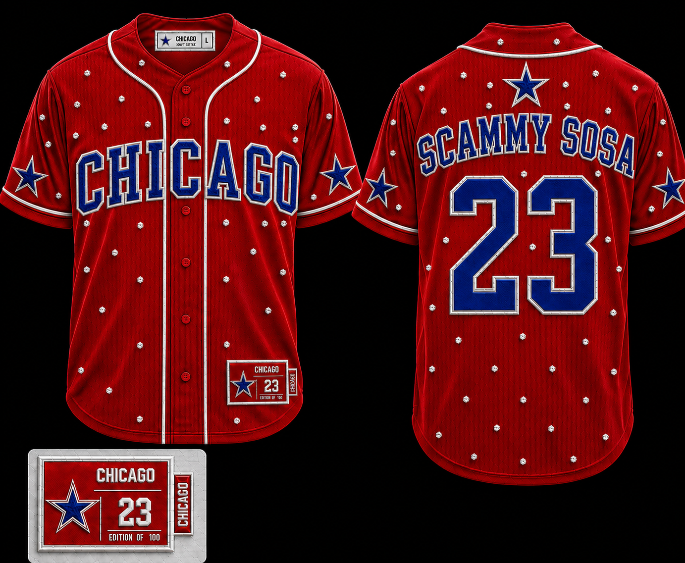 Authentic Scammy sosa baseball jersey