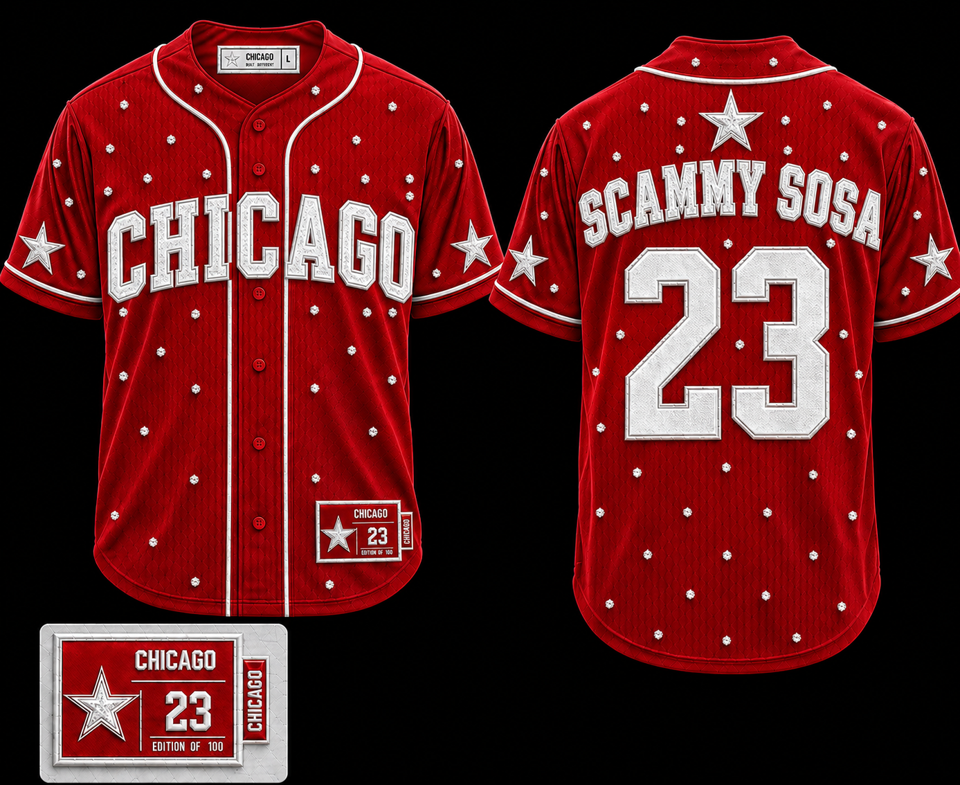 Authentic Scammy sosa baseball jersey