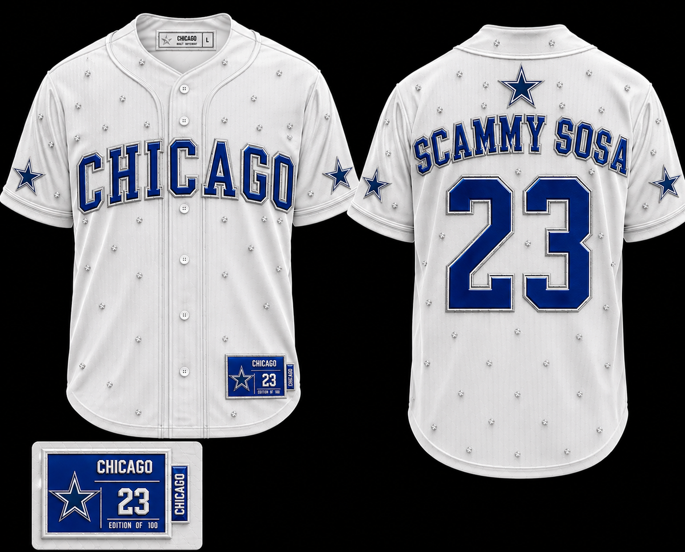 Authentic Scammy sosa baseball jersey