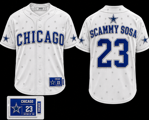 Authentic Scammy sosa baseball jersey